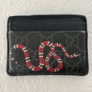 GUCCI KINGSNAKE PRINT GG SUPREME CARD CASE AUTHENTIC